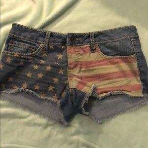 American Flag Jean Shorts